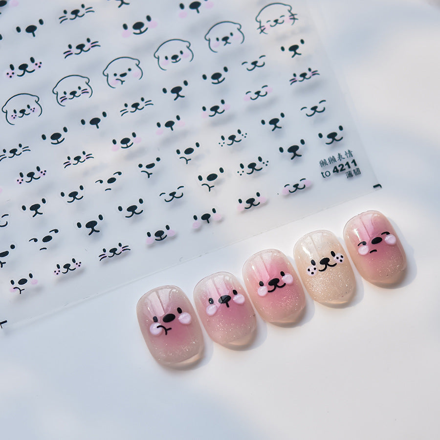 365nails: "Cute Sea Otter Face" – nail art stickers