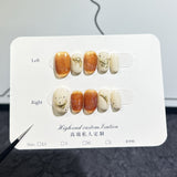 Polvo de espejo mágico pintado a mano, verano blanco fresco otoño e invierno, parche de uña corta, uñas postizas hechas a mano al por mayor | 365nails