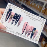 Black Blush Gothic Extra Long Press On Nails