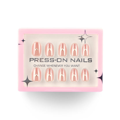 30 pieces of golden love short almonds press-on nails