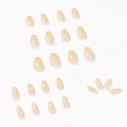 French Cream Jade Short Ballet Soft Nail Wear Nail Art Finished Fake Nail Nail Patch Nail Patch Removable｜365nails
