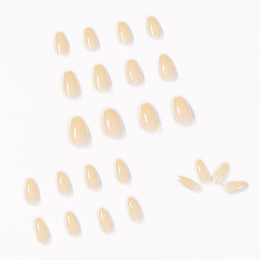 French Cream Jade Short Ballet Soft Nail Wear Nail Art Finished Fake Nail Nail Patch Nail Patch Removable｜365nails
