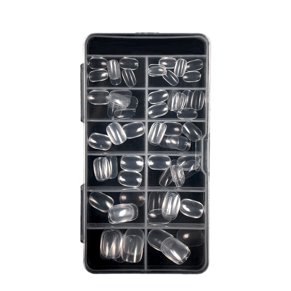 Nail Tips Children wear 120 nail pads, boxed transparent and seamless, fully pasted short nail pads to practice children's fake nails