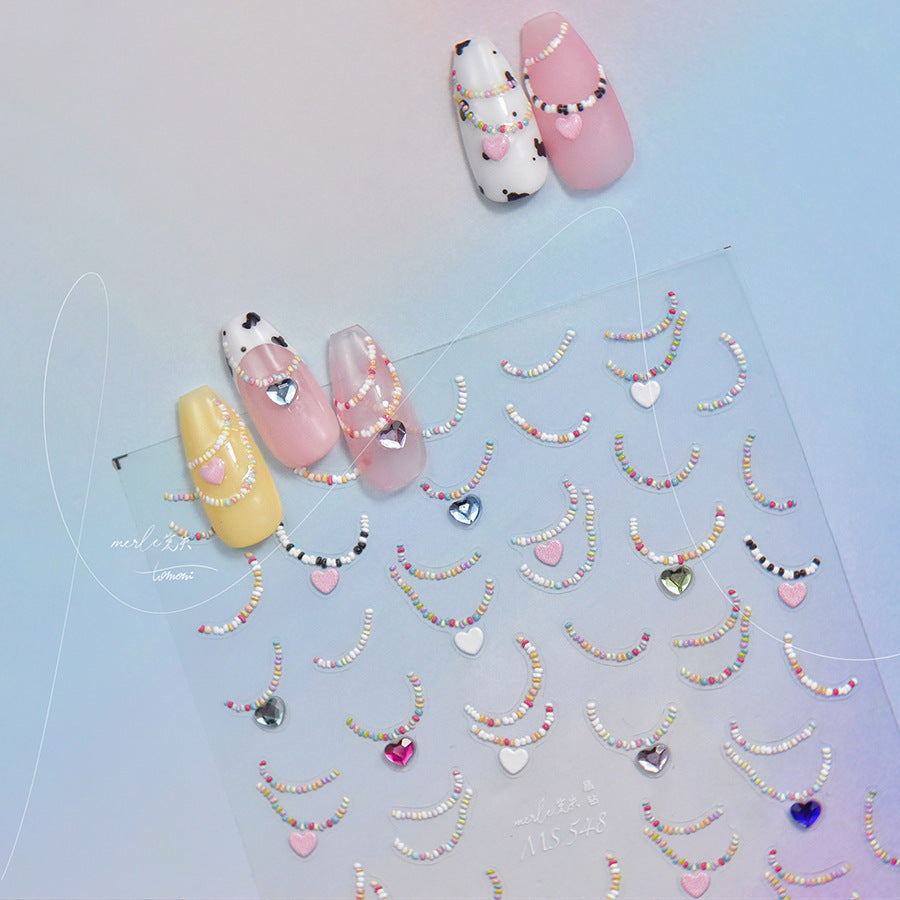 365nails: "Pearl Heart and Gem" – nail art stickers