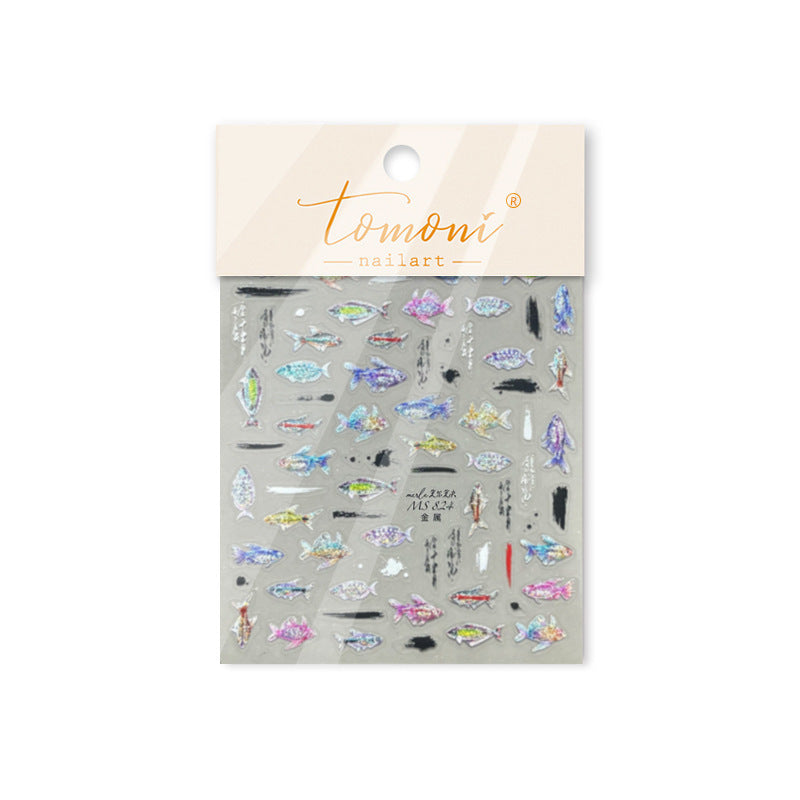 365nails: "Carpa Iridescente & Sumi-ê" – Adesivos para Unhas
