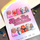 Mixed Color Nails with Sculpted Charms and Playful Details