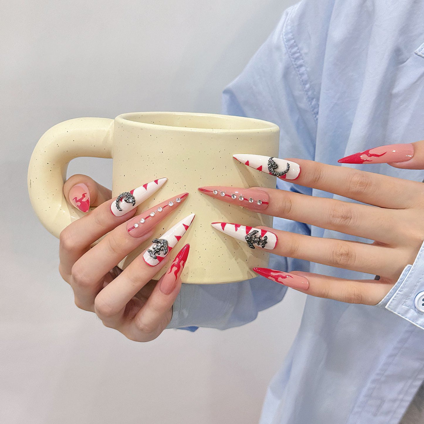 Pure handmade press on nails   nail art fake nails beauty | 365nails