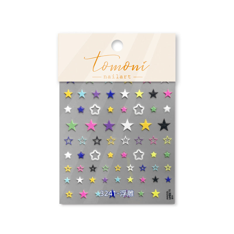 3D Jelly Heart Collection: "Colorful Sweetheart" – 3D Embossed Nail Sticker