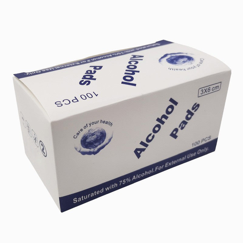 75% alcohol prep pads - individually wrapped, disposable, for nail art cleaning, sterilization, and press-on nail prep