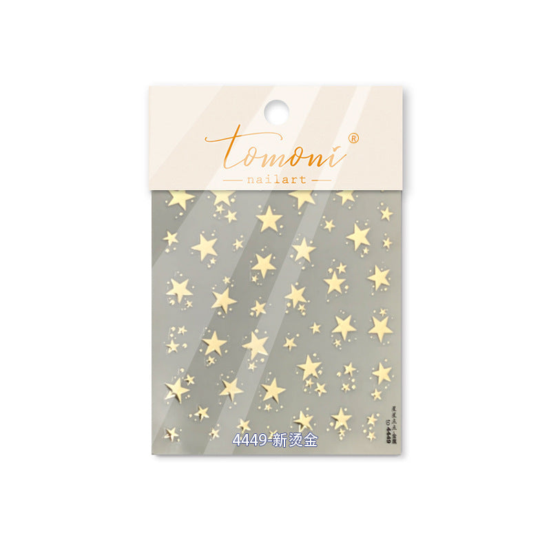 Holographic Star: "Rainbow Sparkle" – 3D Embossed Nail Sticker