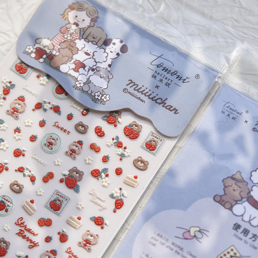 365nails: "miiiichan Strawberry Bear Sweet" – Nail Art Stickers