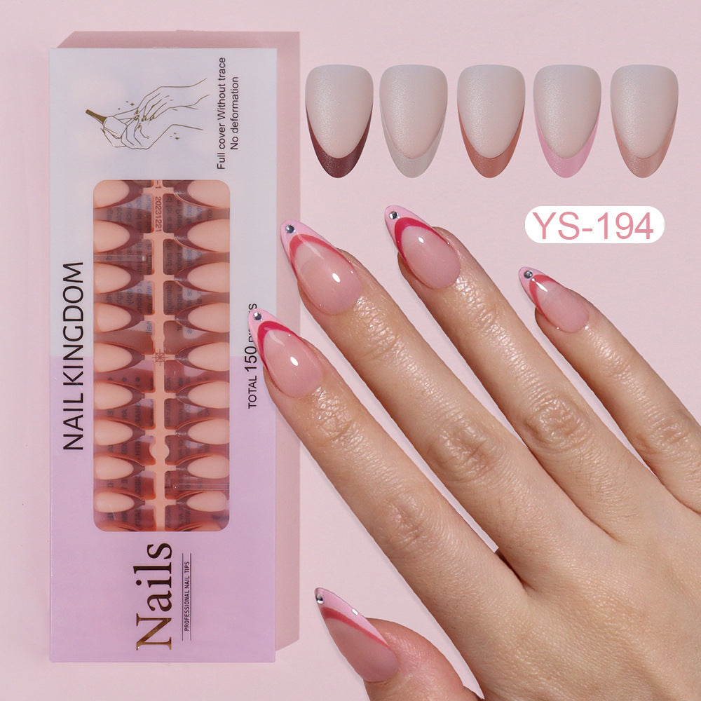 Nail Tips Wear armor  French five-color manicure fake nails, prefabricated nail seamless matte color nail patches 150 pieces