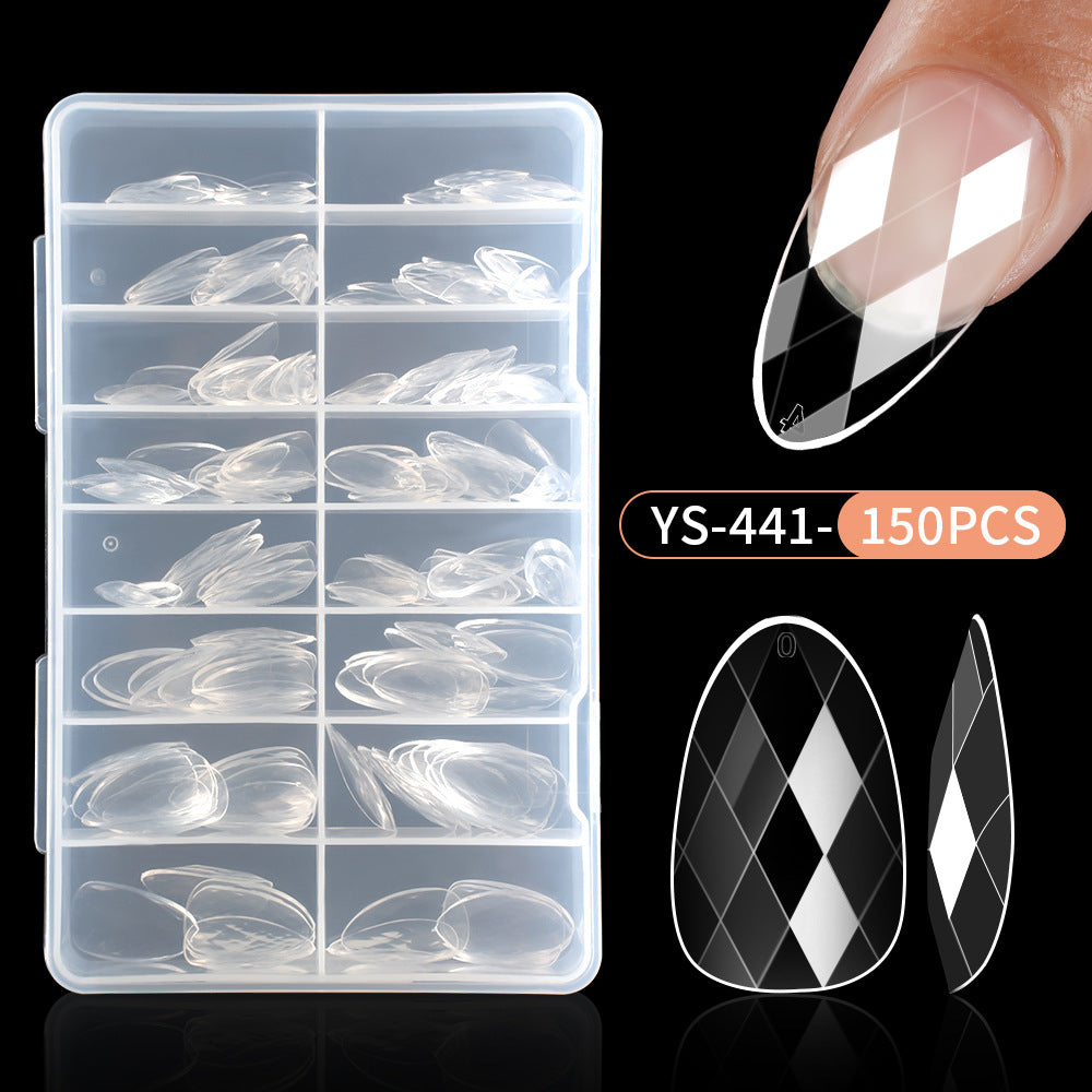 Nail Tips popular 3D rhombus nail piece almond nail ballet nail irregular transparent fake nail piece nail art wholesale