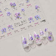 Iris Flower: "Purple Iris" – 3D Crystal Nail Sticker