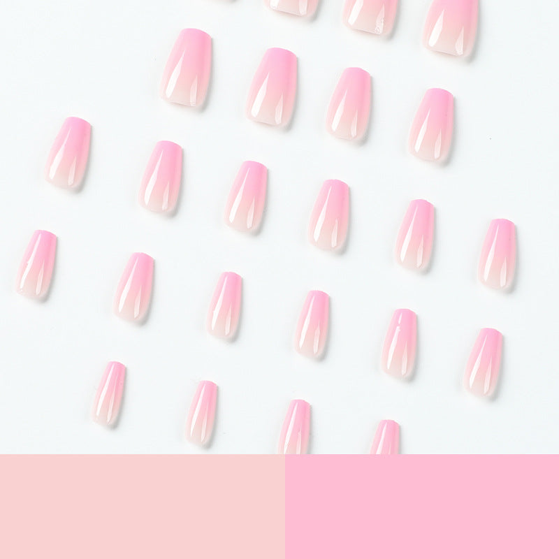 短款芭蕾漸層粉感假甲 甲片 批發｜365nails