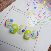 365nails: "Colorful Squiggle Dots Abstract" –Nail Art Stickers