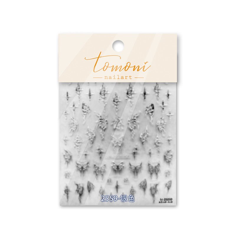 Holographic Butterfly: "Iridescent Fantasy" – 5D Embossed Nail Sticker