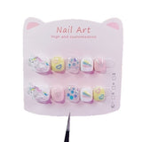 Pony Poly Pastel Cute Kids Press On Nails with Hearts