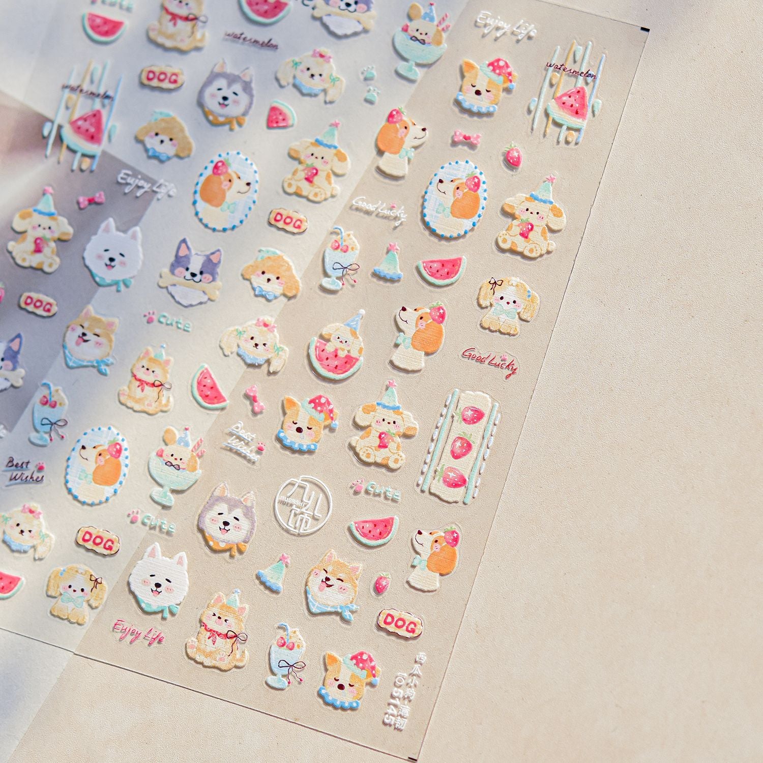365nails: "Cute Shiba Inu Dog Summer Fruit" – Nail Art Stickers