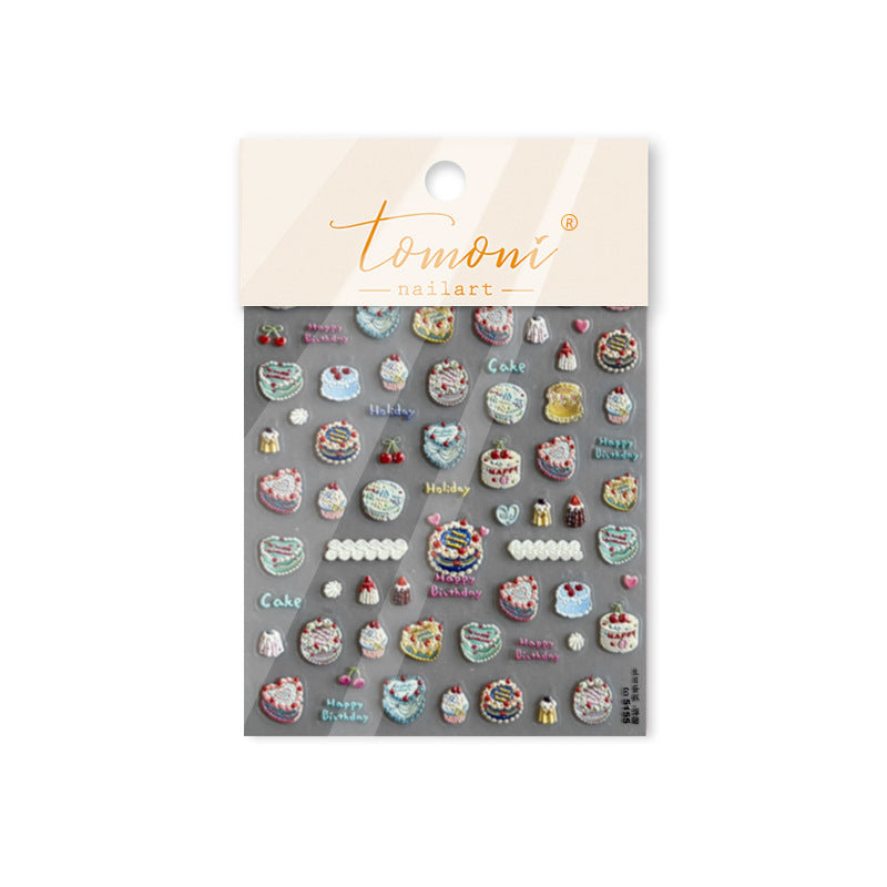 3D Cake Party – Sweet Dessert Nail Art Stickers