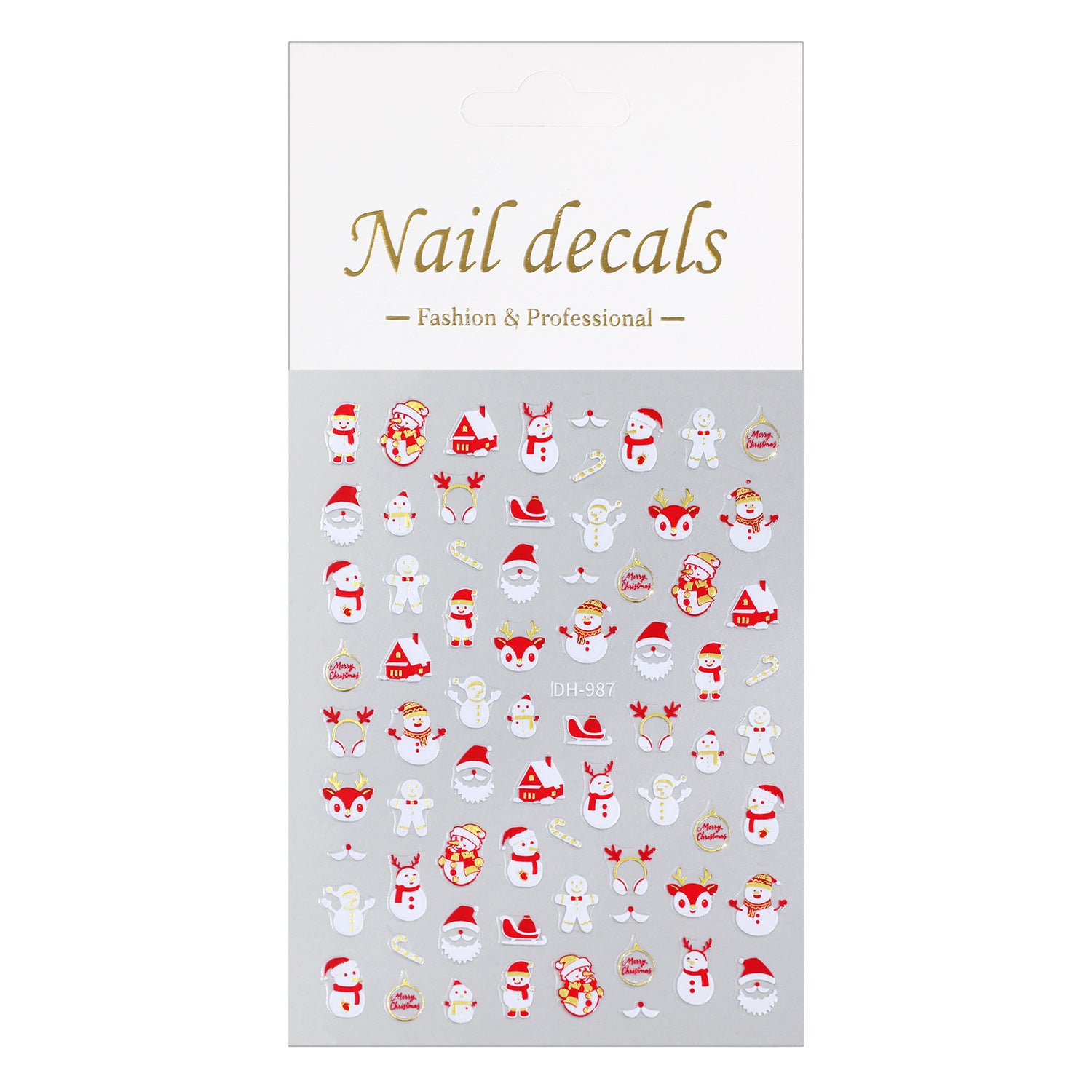 Cute Christmas Snowman Nail Art Sticker Flat Adhesive Christmas Snowman Little Penguin DIY Nail Sticker DH