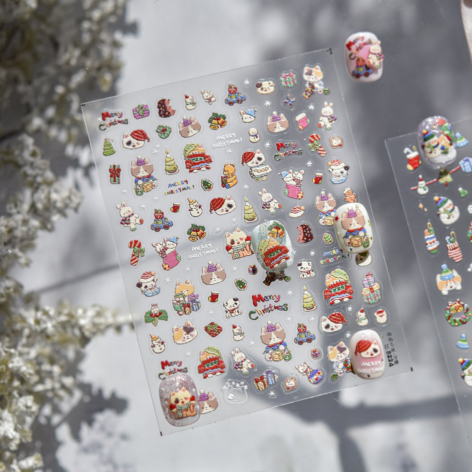 365nails: "Christmas Kitten Party" – nail art stickers