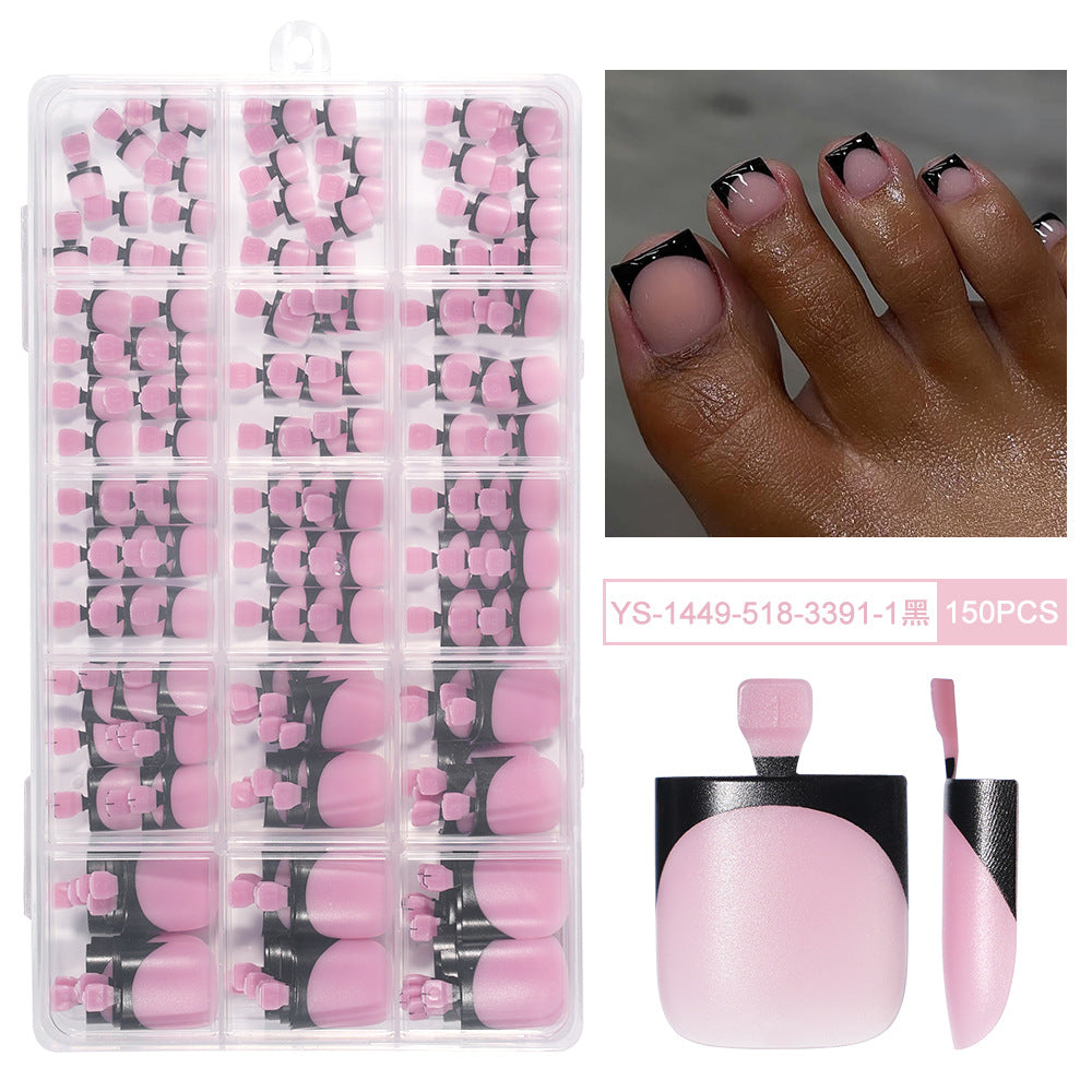 Nail Tips Press-on toenails French Short Foot Nail Nude Traceless Prefabricated Nail Art Detachable Finished Product Patch Fake Nail Film