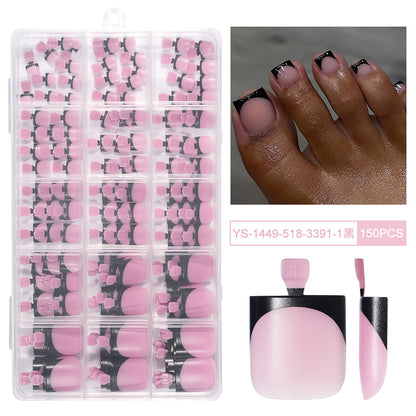 Nail Tips Press-on toenails French Short Foot Nail Nude Traceless Prefabricated Nail Art Detachable Finished Product Patch Fake Nail Film