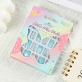 Kids press-on nails Mermaid shell phosphorescent pointed almond nail child 24 pieces