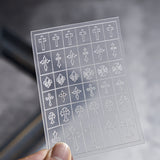 Clear Embossed Nail Stickers – Multi-Pattern Outline Set