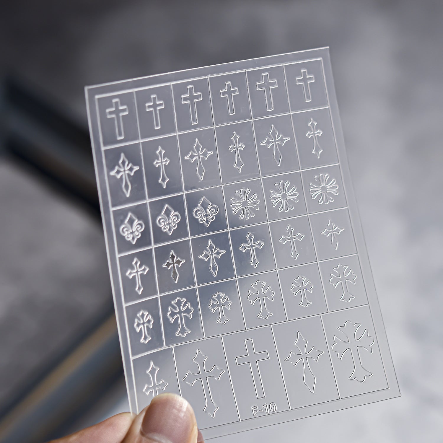 Clear Embossed Nail Stickers – Multi-Pattern Outline Set
