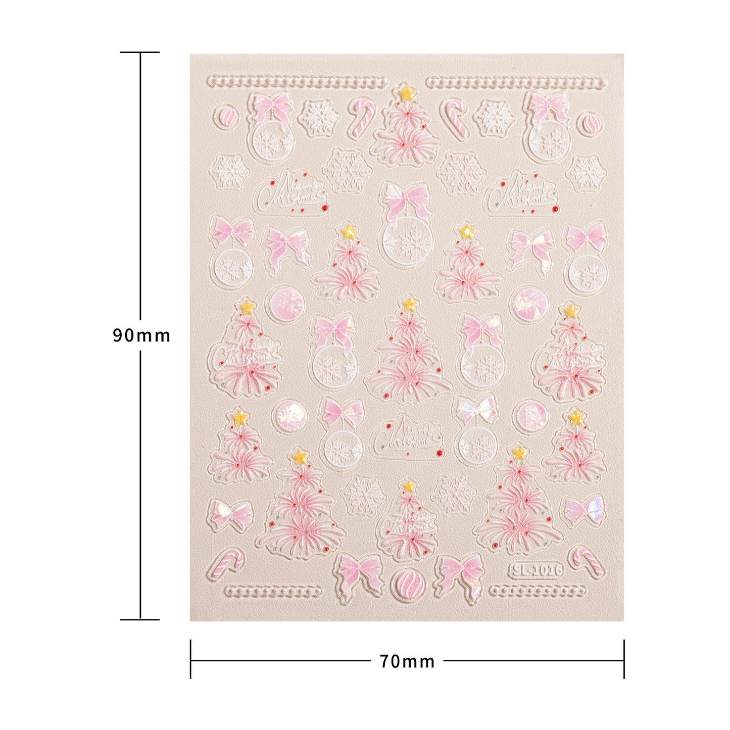 Fireworks Christmas Ball Nail Art Sticker 5D Embossed Three-dimensional Shell Light Christmas Fireworks Nail Sticker Ornament SL