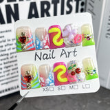 Handmade Press-on Nails Ice Transparent French Embossed Nail Patch Sweet Cool Spice Girl  Duckbill Shape Nail Wholesale｜365nails