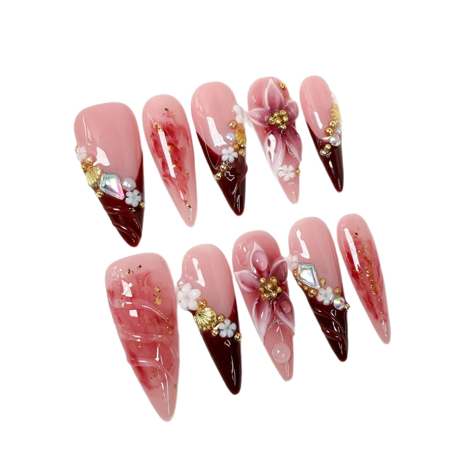 Ongles press-on série Velours Rosé
