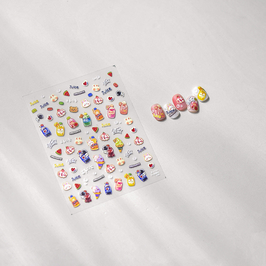 365nails: "Cute Beverage and Snack" – nail art stickers