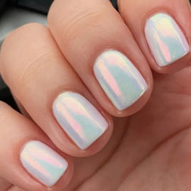 Iridescent Pearl Chrome Minimal Gloss Press On Nails