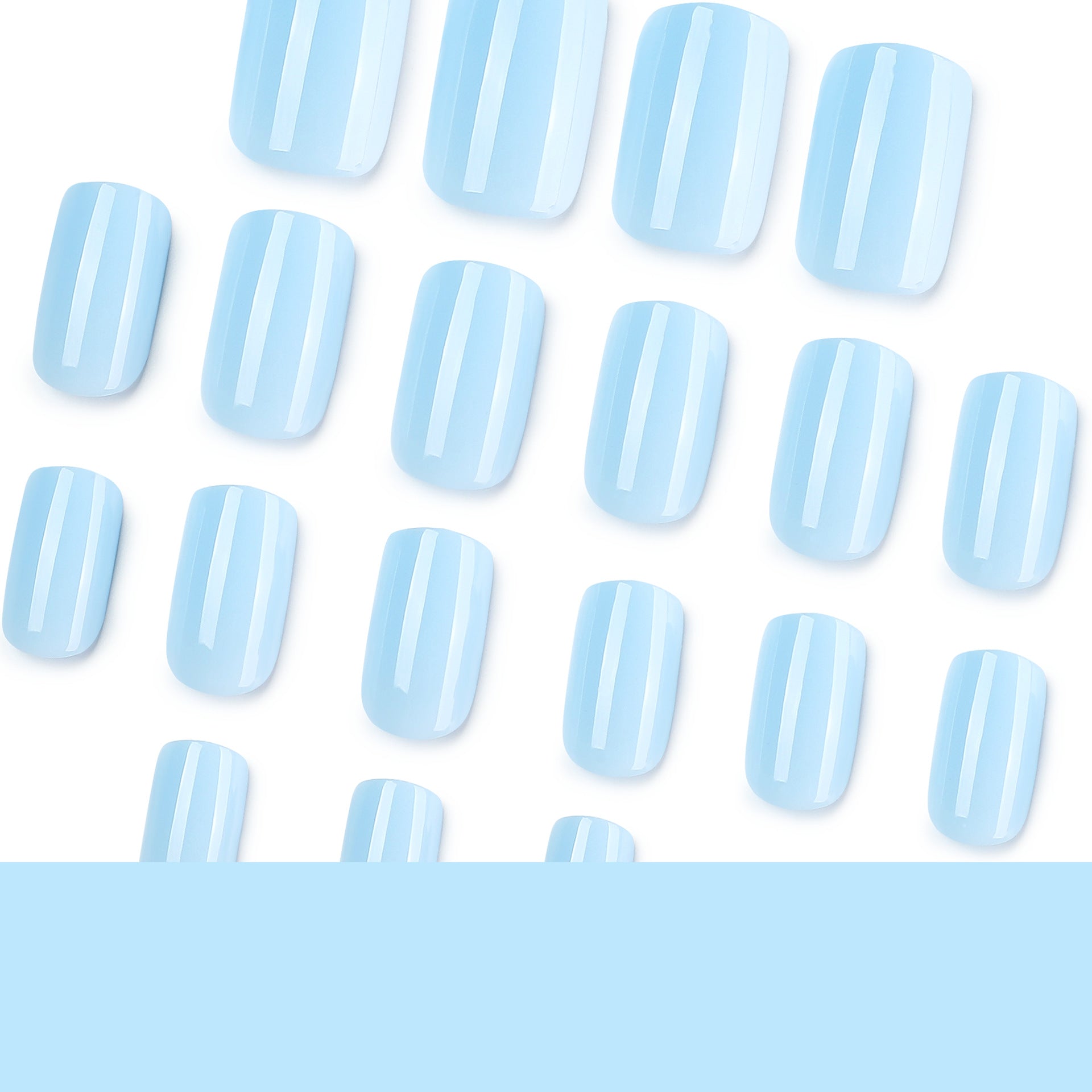 Lefan's new solid color blue wearing nail art piece square nail cross-border popular wearing nail piece wholesale