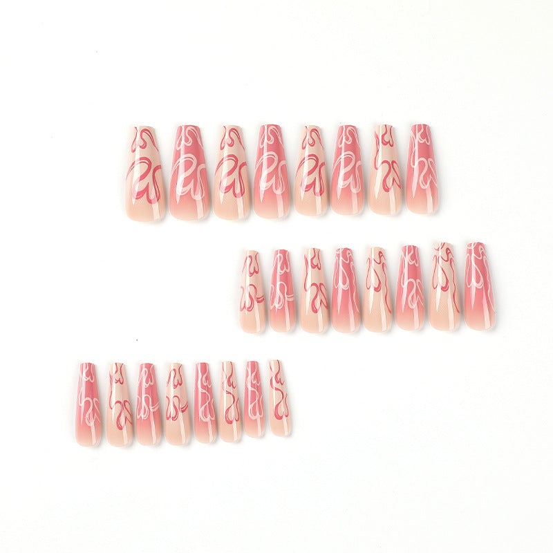 Pads wholesale pink and white smudging love long ballet nail pads nail products wearing long nail pads｜365nails