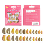 Kids press-on nails 24 pieces of smudged yellow glitter sparkles