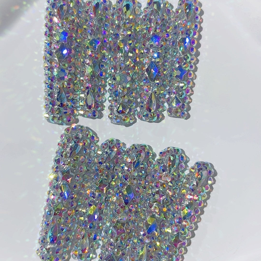 Ultra Sparkle Extra Long Crystal Press On Nails