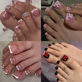 Nail Tips hot-selling wearing toenail pieces, half-sticker matte, no-carving and grinding short 120-piece boxed patch foot fake nails