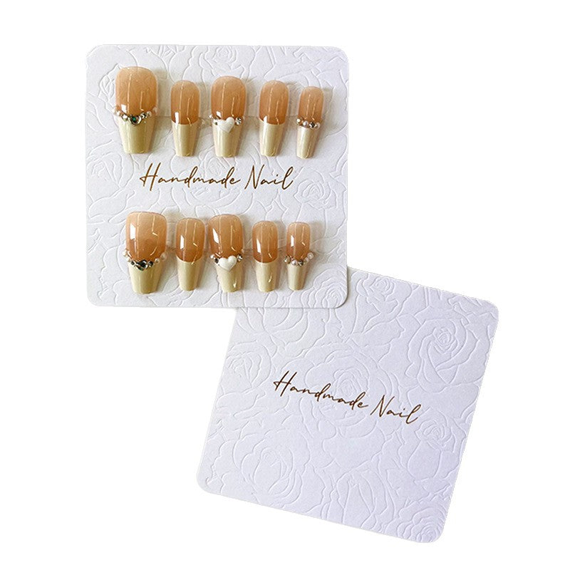 Embossed White Display Cards for Press On Nail Sets (MOQ=50)