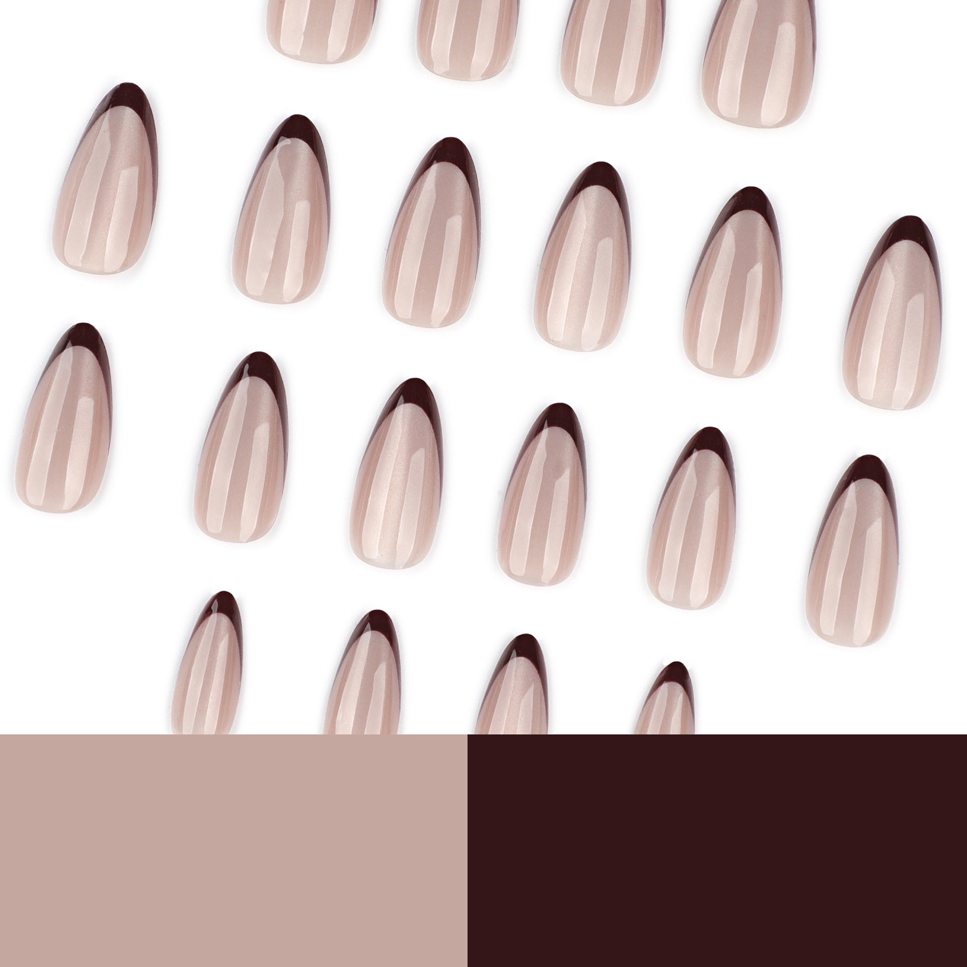 Cat eye flash wearable french red manicure nail pieces medium short almond nails