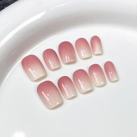Spring and summer new spray gun gradual change Handmade press on nails simple pure want nail patch  sticker wholesale｜365nails