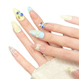 Lemon Blueberry Pastel Press On Nails