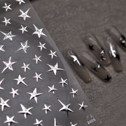 Monochrome Starry – Y2K Cool Nail Art Stickers