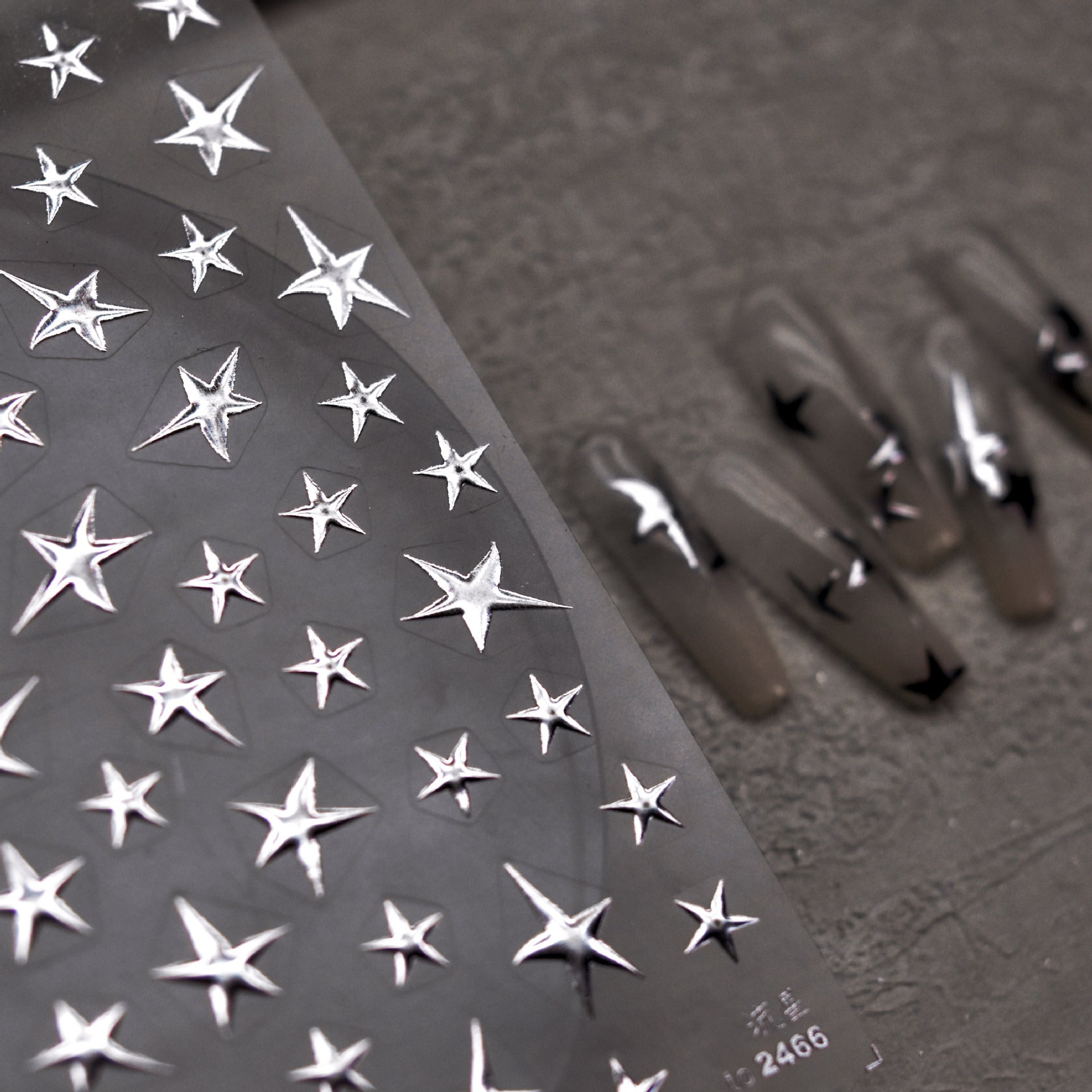 Monochrome Starry – Y2K Cool Nail Art Stickers