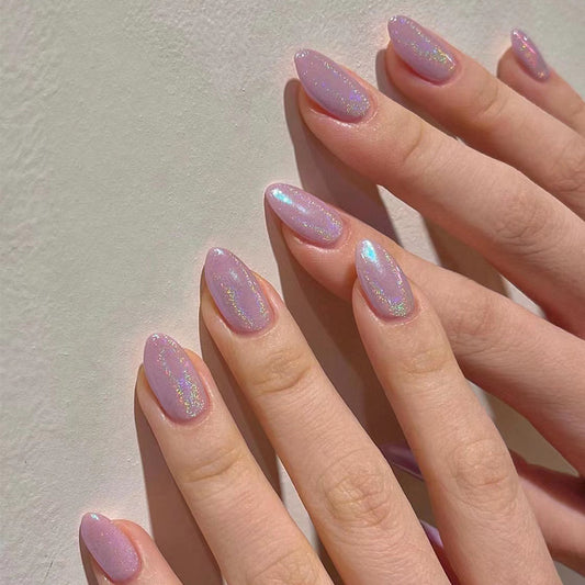 Wear nail art purple glitter wear nail, aurora nail patch wear nail wholesale nail art wear nails｜365nails