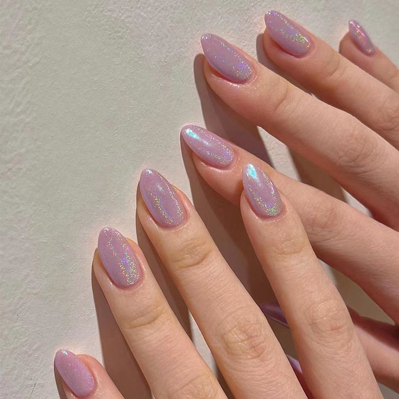 Wear nail art purple glitter wear nail, aurora nail patch wear nail wholesale nail art wear nails｜365nails