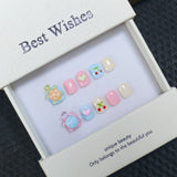 New handmade press-on nails cute cartoon fake nail flakes 3-12 years old